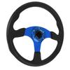 14in Universal Racing Steering Wheel PU Leather Aluminum Frame Universal Fit for 6 Holes Hub