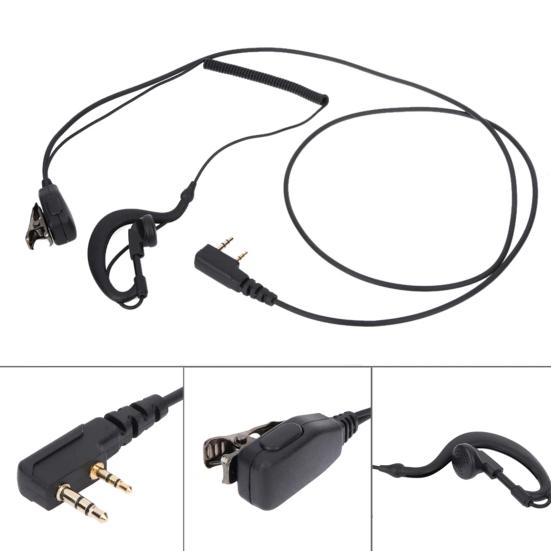 Professionelles Headset-Mikrofon, 2-poliger Ohrbügel, Nachtclub, Bar, Leibwächter, privates Gegensprechzubehör für BAOFENG UV5R