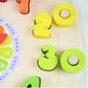 Montessori Clock Digital Wooden Toy for Kids - Colorful Number Math Teaching Aid with Geometric Shape Matching