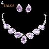 Prom Wedding Bridal Crystal Crystal Stone Waterdrop Necklace Earring Jewelry Set Accessories