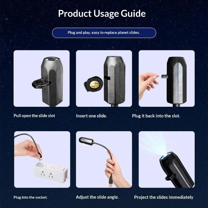 Portable Car Roof Atmosphere Lamp Moon Star Projector Light for Vehicle Bedroom Ceiling Party Decorative Night Light