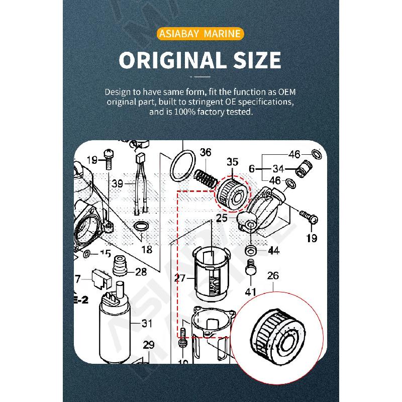 Fuel Filter Elements for Honda Outboard Engine 16911-ZZ5-003 Fit BF40 50 60 Marine Motor Water Separator 40hp 50hp 60hp