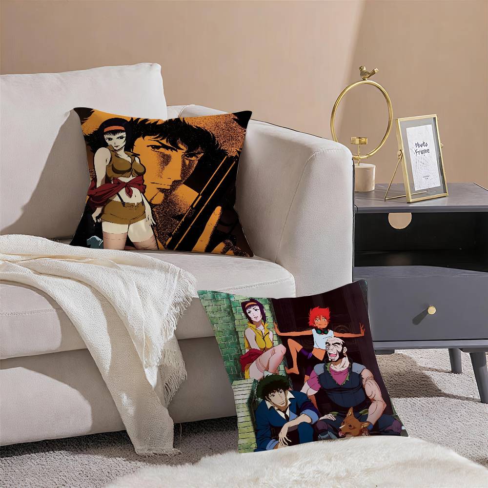 Anime Cowboy Bebop-Girl Cool Pillow Case Comfort Sofa Bed Silky elegant Invisible zipper Decorative cushion cover