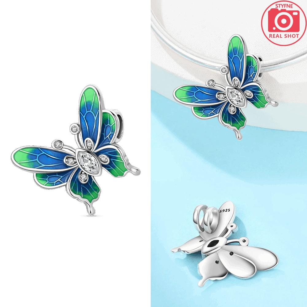 Original Pink Butterfly Pendant Baby Panda Owl Graduation Heart Symbol Charmcopper Bead Fit Bracelet Women Jewelry Diy Gift