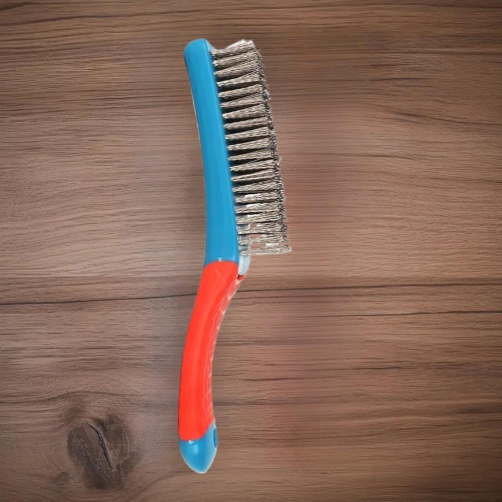 Stainless Steel Wire Brush for Removing Rust Welding Slag Dirt Paint Comfortable Plastic Handle Cleaning Tool