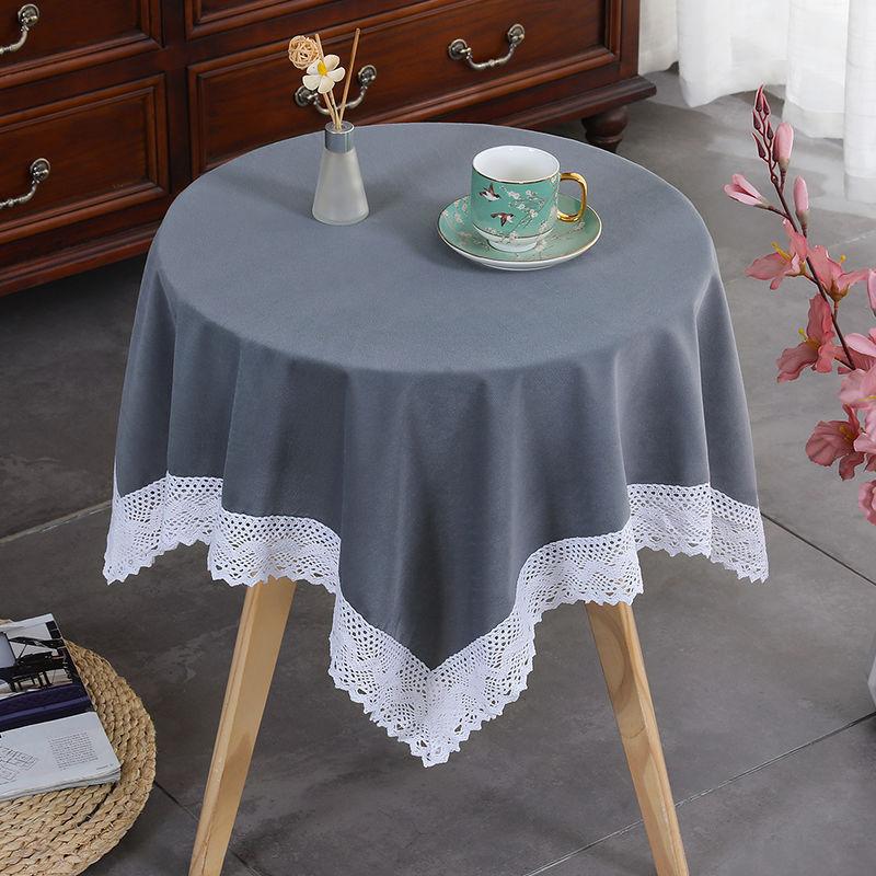 Household Minimalist Dining Table Cloth Countryside Style Small Round Table Cover Rectangular Floral Lace Universal Tablecloth