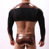 Men's Shawls Underpants Suits Faux Leather Cutout Stage Costumes Sissy Chest Harness Men  BDSM Fetish Underwear Bondage