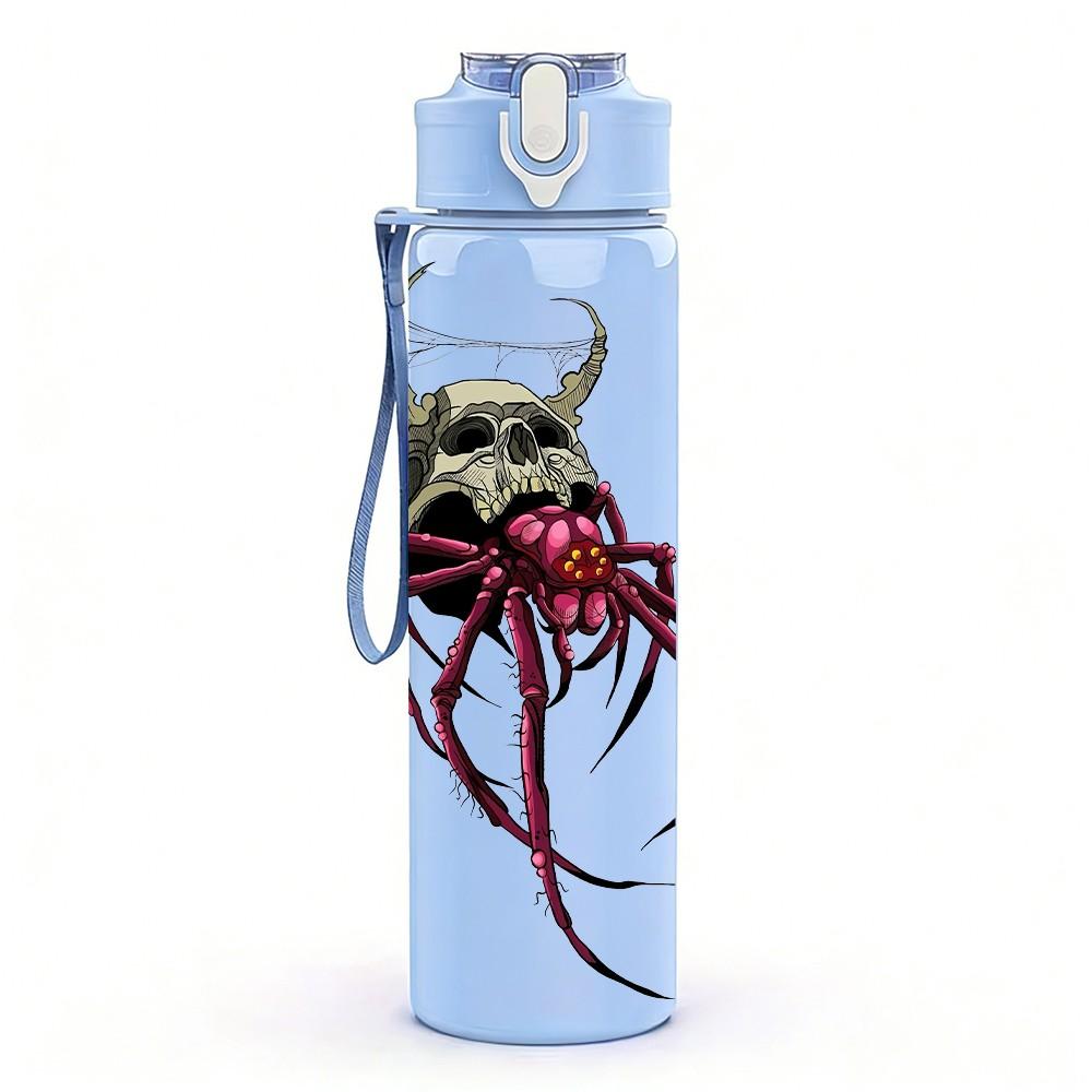 1PC Creepy Long Leg Spider 750ml Color Plastic Sports Water Bottle Leakproof Flip Straw Lid Suitable for Sports Office Home Use