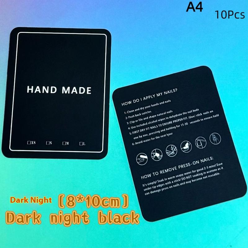 10Pcs False Nails Display Cards Fluorescent Color  Style False Nail Tips Portable Nail Art Storing Manicure Showing Tools