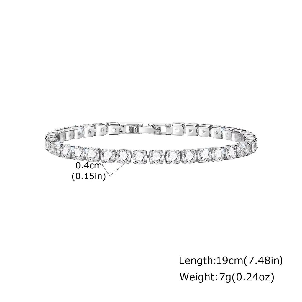 Vnox Tennis Bracelets for Women, 4mm Width Cubic Zircon Gold Silver Color Link Chain, Sparkly Luxury Stacking Party Jewelry Gift