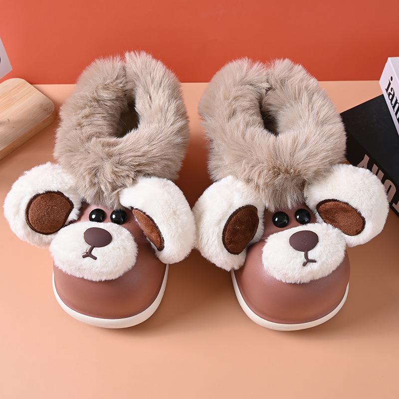 

Little Bear Kids Plush Cotton Slippers - Winter Cartoon Fur Snow Boots for Girls & Boys 36-37 хакі