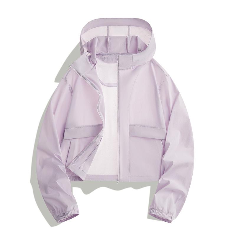 Female Lightweight Breathable Ice Silk Women Summer UV Protection Jacket Sporty Coat Anti-Uv Long Sleeve Zipper Coat
