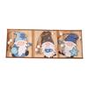 Christmas Tree Ornament Three-Panel Faceless Doll Wooden Hanging Pendant for Holiday Decor