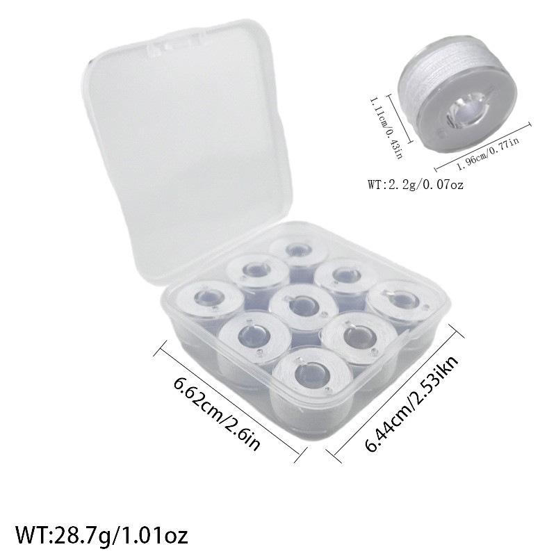 Multi-Specification Household Bobbin Set: Colored Transparent and Metal Bobbins with Thread