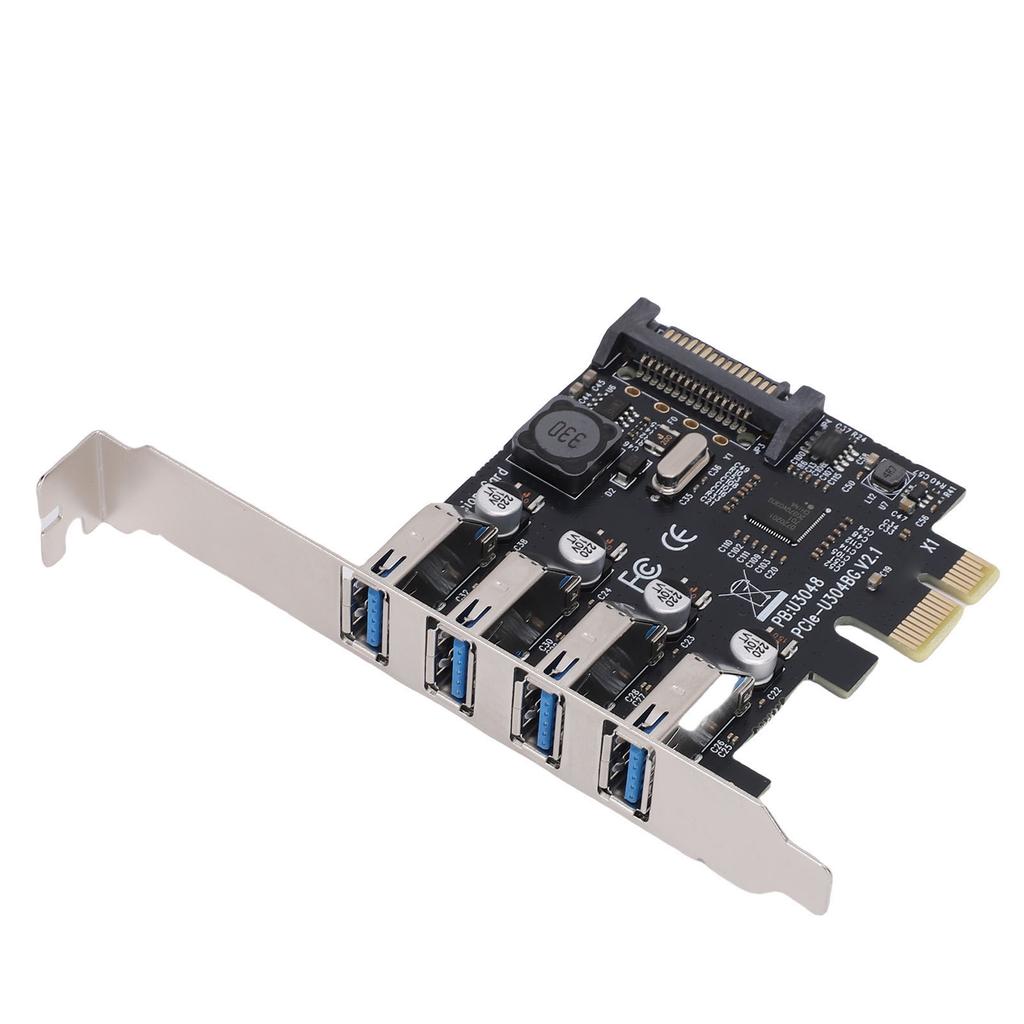 PCI E USB3.0 Expansion Card Support for Windows 11 10 8 X 7 Vista XP Desktop PC 5Gbps Superspeed 4 Ports Self Powered