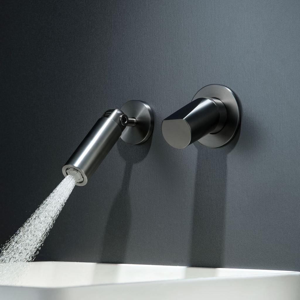 New Basin Faucet Hot Cold Sink Mixers Basin Faucet Rotation Spout Sink Mixer Brass In-wall Gray Single Lever Basin Faucet