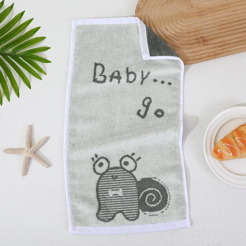 Snail Jacquard Bamboo Fiber Kids Towel, Soft & Absorbent, 50x25 cm 50*25 зелёный