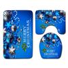 Christmas Printed Shower Curtain Floor Mat Four-Piece Bathroom Toilet Non-Slip Absorbent Carpet Toilet Non-Slip Door Mat