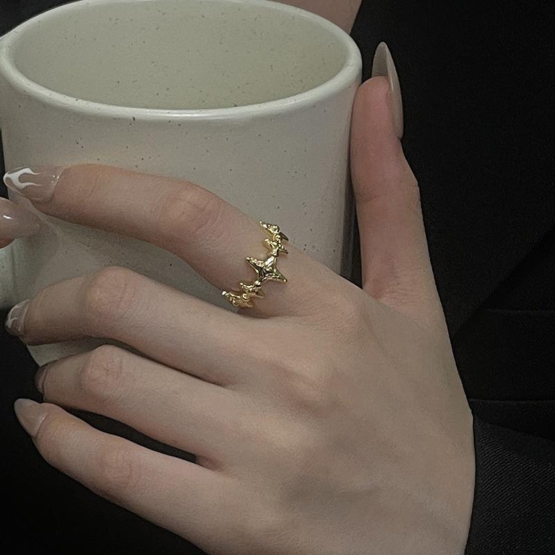 

Fashion Irregular Cross Star Open Ring For Women Men Punk Gothic Sliver Color Adjustable Couple Rings Y2K Egirl Jewelry Gift A3