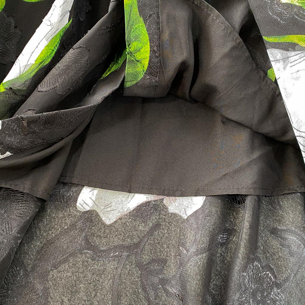 Francuski Styl Wakacyjny Super Wróżkowy Nadruk Klapa Długi Rękaw Sukienka Damska Wiosna Jesień Jednorzędowa Talia Rozkloszowana Elegancka