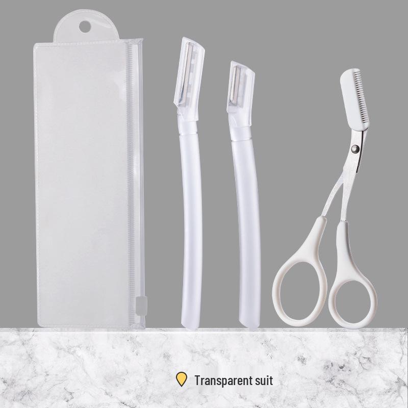 Beginner-Friendly White Eyebrow Shaver Set for Men and Women