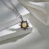 Moonstone Pendant Necklace Artificial Gems Alloy Rattan Vintage Women Necklaces for Lady Girls Waterdrop Stone Necklace Jewelry