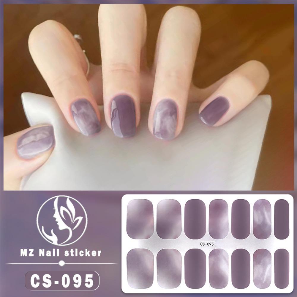 New type of bake-free gel nail polish film, full sticker, plaid spring and summer flower nail art film, nail film, waterproof paper patch