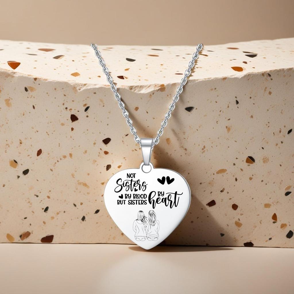 Sisters Necklaces from Best Friends Necklace Heart Jewelry Gift for Sisters BFF Stainless Steel Material for Woman