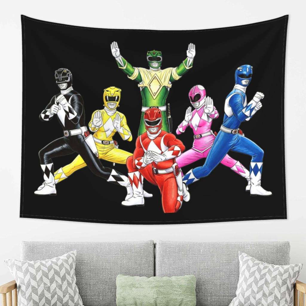 Tappezzeria Decorativa Mighty Morphin Power Ranger Arte Tappeti Estetici per Soggiorno Camera da Letto Casa Tessuto Murale Appeso a Parete