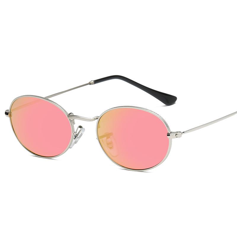 New European and American vintage oval frame sunglasses for women, colorful versatile street style sunglasses, men's glasses S