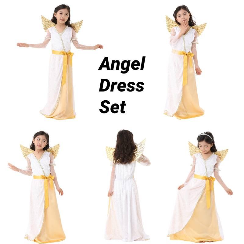 Princess Dress For Girls Elegant White Angel Costume For Children's Performances