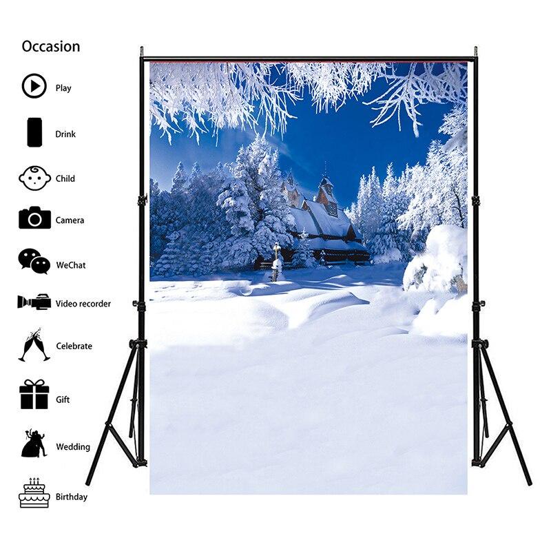 

Зимние природные живописные фотофоны Рождественские фотофоны для фотостудии, настенный гобелен 150x225cm-Frameless