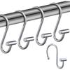 12Pcs Shower Curtain Hooks Rustproof Corrosion Resistant Strong Load-bearing Curtain Rings S-Shaped Electroplated Curtain Hooks