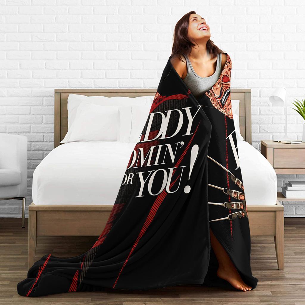 freddy krueger  Halloween Blanket  Camping Flannel Bedding Throws For Living Room Super Warm Design Quality Bedspread