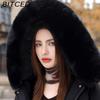 BITCED Women's Winter Slimming Down Jacket with Fashionable Fleece Lining and Thick Fur Trim