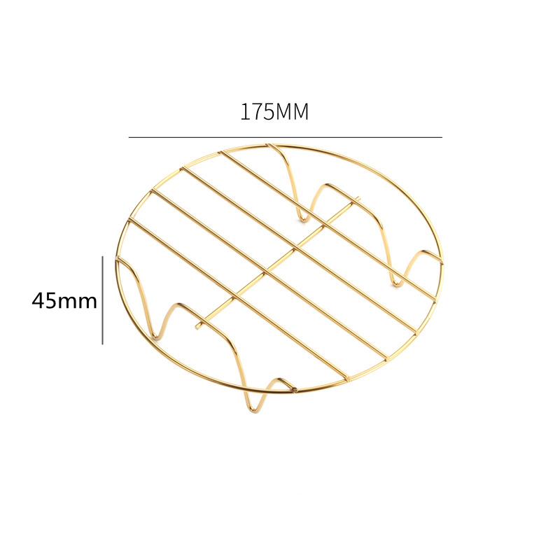 Edelstahl Heißluftfritteuse Dämpfgestell Gitter Küchen Dampfgarer für Knödel Einlagiger Grillständer Kochgeschirr Kochzubehör