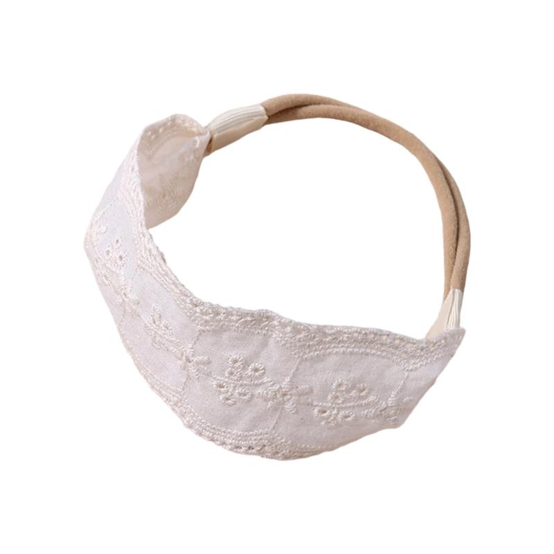 Delicate Embroidered Infant Headband White Lace Design Comfortable Hair Decoration for Photography Parties Daily Use