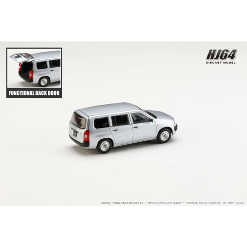 HJ64 1/64 Scale Toyota Probox Van DX Silver Metallic (Finished Product)