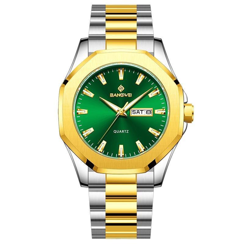 Luxury Men Wristwatch Waterproof Luminous Week Date Casual Man Clock Stainless Steel Quartz Fashion Men's Watches Reloj