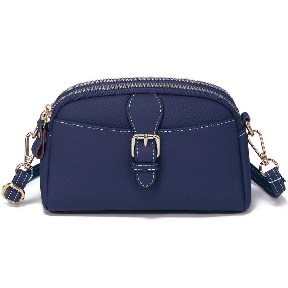 

Zency женские повседневные сумки-браслеты женский кошелек из 100% натуральной кожи высокого качества маленькая сумка большой вместимости темно-синий