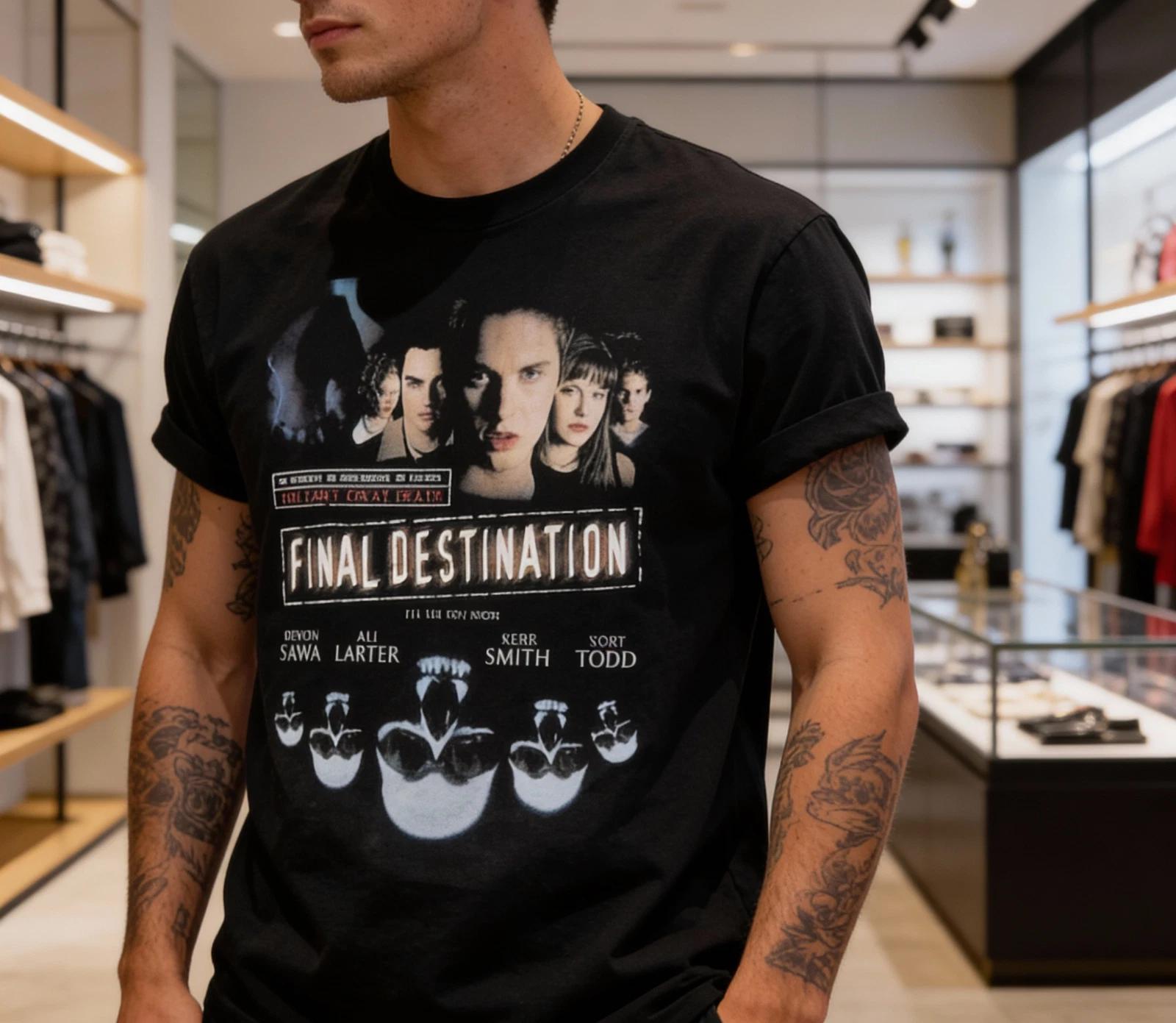 Final Destination 2000 T-Shirt Horror Movie Skulls Graphic Tee Unisex S