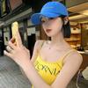 The New Korean Style Face Showing Small Cap with Letter Embroidered Blue Baseball Cap for Women In Spring Is A Trendy High Quality Baseball Cap