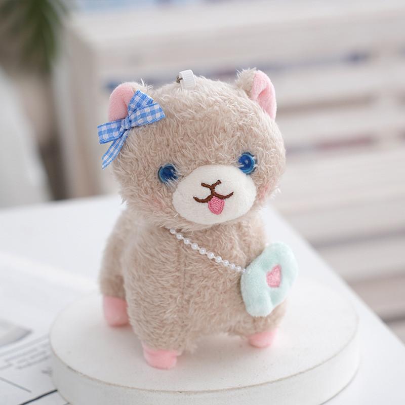 Soft And Cuddly Miniature Alpaca Plush Toy Keychain Bag Accessory In Multiple Shades