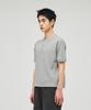 ECORR Waffle Henley Neck Crop Short Sleeve T-Shirt_Melange Gray