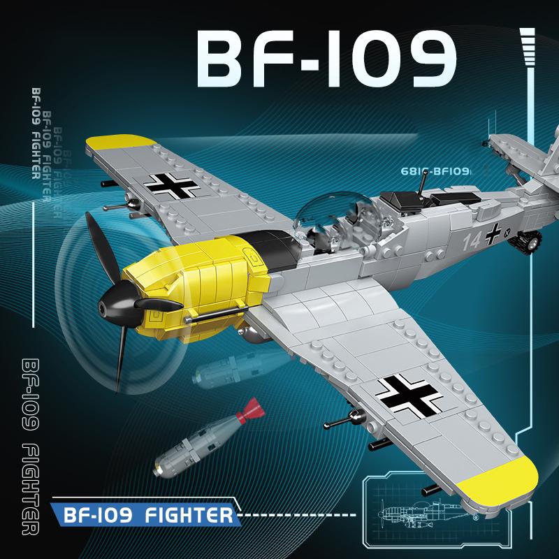 4 Types Military scene Aircraft Spitfire Fighter Model Building Blocks Airplane WW2 Army Bricks Toys for Children Boys