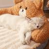 Cat Bed Winter Christmas Cat Warm Pad High Backrest All Seasons Hug Design Washable Cozy Non Slip For Cats Dogs Pets