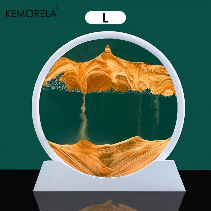 Tablou 3D cu Nisip Mișcător 26CM 12 Inch Rotund Sticlă Peisaj Marin Nisip Curgător Clepsidră Artă Nisip Curgător Decor Acasă