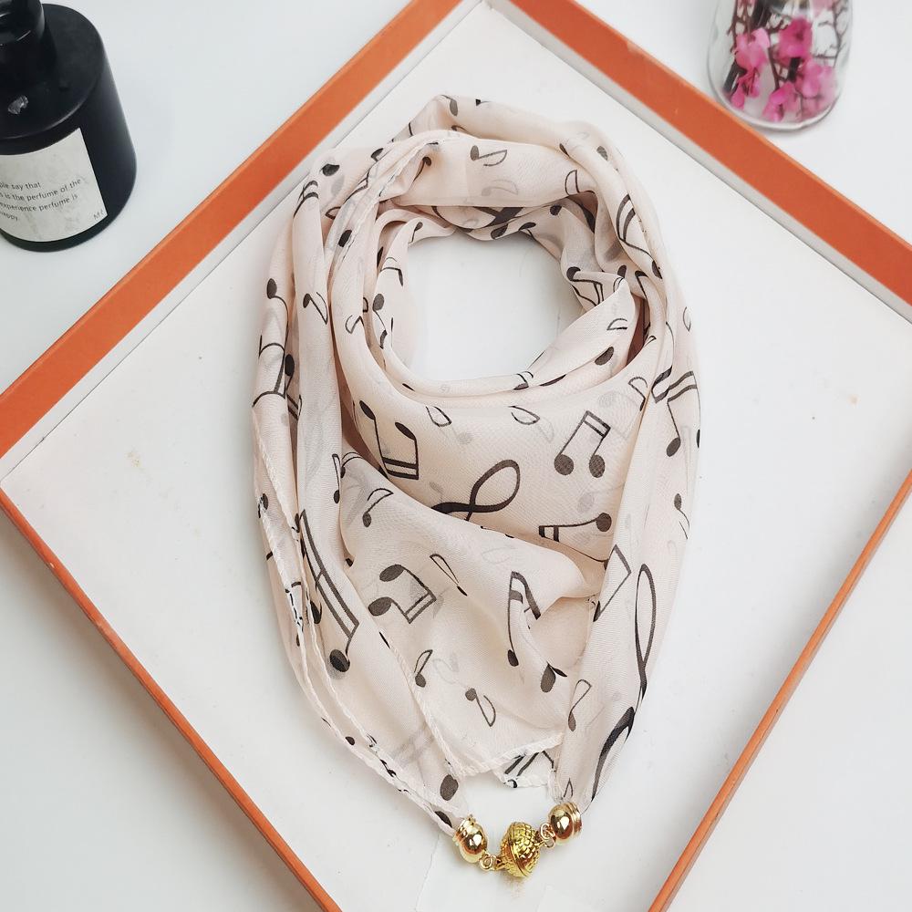 Spring/Summer 2025 Women's High-End Silk Scarf: Magnetic Buckle Triangle Snood for Neck Protection