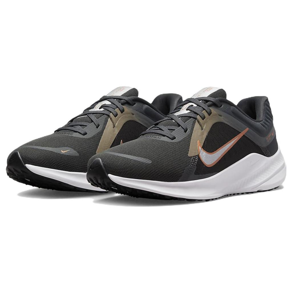 Nike Quest 5 Fabric Cushioning Slip Resistant Abrasion Resistant Low top Running Shoes Women's Black Green DD9291-004