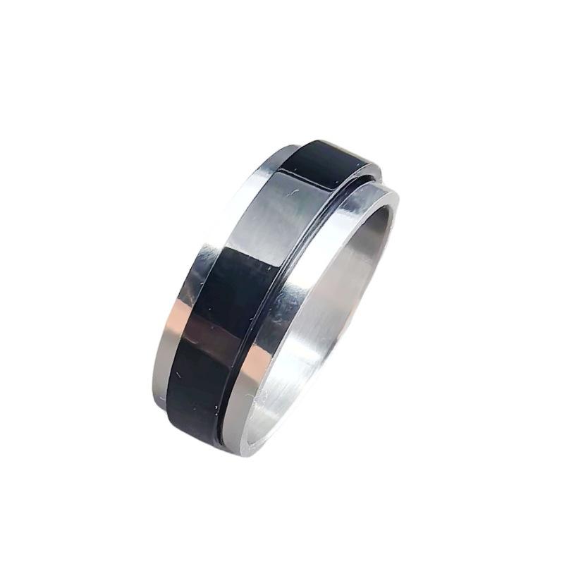 Rotatable Titanium Steel Men's Ring, Decompression Anti-anxiety Couple Ring Hand Jewelry